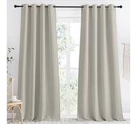 NICETOWN Tenda oscurante naturale per soggiorno, 1 pannello, larghezza 140 x lunghezza 244 cm, isolamento termico, con occhielli solidi, riduzione del suono, a risparmio energetico, per camera da