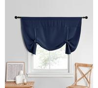 NICETOWN Tenda oscurante per bagno, isolamento termico, per finestre piccole, con tasca per asta, 132 cm di larghezza x 114 cm di lunghezza, set da 1, colore: blu navy