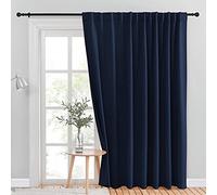 NICETOWN Tenda per porta scorrevole in vetro per patio, tenda oscurante per porte scorrevoli, tende per porte del patio, ampie tende isolate termicamente per camera da letto (blu navy, 254 x 213 cm, 1 pezzo)