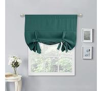 NICETOWN Tende a pacchetto per cucina, tende oscuranti con laccetto, mantovana regolabile, con tasca per bastone, per bagno, Natale, 1 pannello, 101 x 137 cm (larghezza x lunghezza), colore: verde