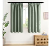NICETOWN Tende corte per cameretta dei bambini, verde salvia, con nastro arricciato, oscuranti, per sistema di binari, per finestre, camera da letto, set da 2 pezzi, 160 x 140 cm (altezza x larghezza)