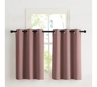 NICETOWN Tende Corte per Finestre Cucina Termiche Tenda Oscurante da Interno Cameretta Bambino con Anelli Decorazione per la Casa 2 Pannelli 107x90 CM Rosa Selvatica