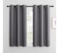 NICETOWN Tende Corte per Finestre Cucina Termiche Tenda Oscurante da Interno Cameretta Bambino con Anelli Decorazione per la Casa 2 Pannelli 107x120 CM Grigio