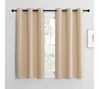 NICETOWN Tende Corte per Finestre Cucina Termiche Tenda Oscurante da Interno Cameretta Bambino con Anelli Decorazione per la Casa 2 Pannelli 107x120 CM Beige