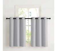 NICETOWN Tende Corte per Finestre Cucina Termiche Tenda Oscurante da Interno Cameretta Bambino con Anelli Decorazione per la Casa 2 Pannelli 107x90 CM Grigio Chiaro
