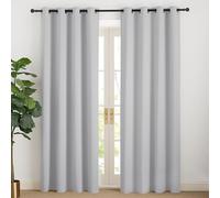 NICETOWN Tende Oscuranti per Camera da Letto Moderna Decorazione Tenda con Anelli Termiche Isolante per Salotto Soggiorno Finestra 2 Pannelli 140x200 CM Grigio Chiaro