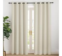 NICETOWN Tende Oscuranti per Camera da Letto Moderna Decorazione Tenda con Anelli Termiche Isolante per Salotto Soggiorno Finestra 2 Pannelli 140x200 CM Beige Chiaro