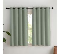 NICETOWN Tende Oscuranti per Interni Termiche Isolanti con Anelli per Camera da Letto Moderna Tenda Cucina Finestra Decorazione per la Casa 2 Pannelli 140x145 CM Salvia Verde