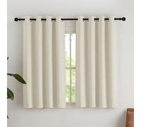 NICETOWN Tende Oscuranti per Interni Termiche Isolanti con Anelli per Camera da Letto Moderna Tenda Cucina Finestra Decorazione per la Casa 2 Pannelli 140x145 CM Beige Chiaro