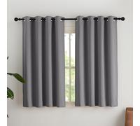 NICETOWN Tende Oscuranti per Interni Termiche Isolanti con Anelli per Camera da Letto Moderna Tenda Cucina Finestra Decorazione per la Casa 2 Pannelli 140x145 CM Grigio