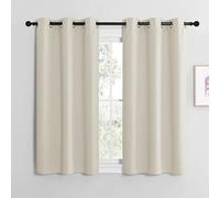 NICETOWN Tende Oscuranti per Interni Termiche Isolanti con Anelli per Camera da Letto Moderna Tenda Cucina Finestra Decorazione per la Casa 2 Pannelli 107x137 CM Beige Chiaro