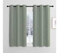 NICETOWN Tende Oscuranti per Interni Termiche Isolanti con Anelli per Camera da Letto Moderna Tenda Cucina Finestra Decorazione per la Casa 2 Pannelli 107x137 CM Salvia Verde