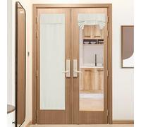 NICETOWN - Tende oscuranti per porta finestra, in finto lino, offrono privacy e isolamento termico, per vetro della porta di ingresso, da legare, 66 x 183 cm, effetto naturale, 1 pezzo