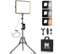 NiceVeedi Illuminazione fotografica, 2800-6500K, dimmerabile, luci da studio con treppiede e supporto per telefono, luce video da 73 pollici per registrazione video/fotografia/live streaming/YouTube
