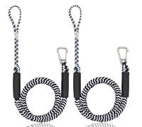 NICEWAT Bungee Dock Line Ormeggio Corda, Corda d'ormeggio, Cima Ormeggio, Linea di Ormeggio con Gancio per Barche, Kayak, Moto d'acqua, Pontoni, Canoe (Bianco