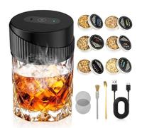 NICEWAT Kit Per Affumicatore Elettrico da Cocktail, Affumicatore per Whisky con 6 Tipi di Legno, Ricaricabile USB-C Set da Cocktail Smoker, Accessori per Cocktail Whisky Per Bevande Liquore Caffè Cibo