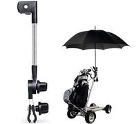 NICEWAT Portaombrelli da golf, regolabile, anti-caduta, con clip sul manubrio, supporto portatile per ombrello, per passeggino, carrozzina, sedia a rotelle, sedia a rotelle e sedia da spiaggia