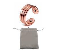 Nicey Anello magnetico in rame puro per le donne uomini alla moda Salute Energia Rame anelli da uomo polsino aperto anello da dito regolabile uomo