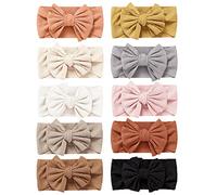 Niceye Pack of 10, Baby Girls Headbands with Bows Handmade Hair Accessories Stretchy Hairbands for Newborn Infant Toddler