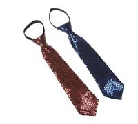 NiceYnn 2 cravatte con cerniera con paillettes da uomo, con paillettes luccicanti glitterate regolabili pre-legate con cerniera, paillettes luccicanti, per danza, feste, spettacoli di magia,