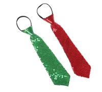 NiceYnn 2 cravatte con cerniera con paillettes da uomo, con paillettes luccicanti glitterate regolabili pre-legate con cerniera, paillettes luccicanti, per danza, feste, spettacoli di magia,