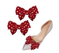 NiceYnn 2 fibbie per scarpe rimovibili in raso con fiocco, clip per scarpe con fiocco staccabile, per donne e ragazze, pompe per feste di nozze, scarpe con tacco alto, ciondoli fai da te per scarpe,