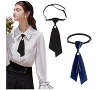 NiceYnn 2 papillon da donna pre-annodato con perle, collare elastico regolabile elegante fiocco staccabile fiocco papillon per matrimonio banchetto festa palla club ragazza vestito uniforme camicia