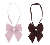 NiceYnn 2 papillon per donne e ragazze, fascia elastica pre-legata regolabile, cravatte per collo con fiocco, tinta unita, per camicia, uniforme, scuola, feste, cosplay, tutti i giorni, da donna, con