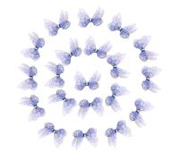 NiceYnn 20 fermagli per capelli a farfalla con clip di cristallo per becco d'anatra argentate per donne e ragazze #F blu