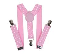 NiceYnn Bretelle per bambini Y-forma 60 cm, cinghie regolabili per ragazzi e ragazze, matrimonio, Piselli rosa, Taglia unica