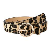 NiceYnn Cintura in pelle PU con fibbia irregolare leopardata a serpente - Cintura da donna in morbida ecopelle chic in metallo per jeans, vestiti, pantaloni, cappotti, casual, #6 Leopardo, 104cm