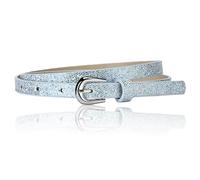 NiceYnn Cintura sottile pelle Imitata per ragazza ragazzo regolabile laser lucido paillettes 92 cm lungo per vestito jeans pantaloni compleanno, A: stella azzurra, Taglia unica