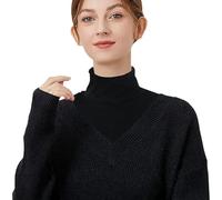 NiceYnn Collare a collo alto finto in cotone modale per donne e ragazze, camicetta finta staccabile metà superiore inserti colletto Dickey, copertura per il collo più caldo maglione a collo alto