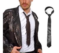 NiceYnn Cravatte skinny con paillettes da uomo, cravatta formale da 5,1 cm, cravatta unisex glitterata scintillante da annodare per danza, Halloween, cosplay, feste, spettacoli di magia, costumi da