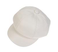 NiceYnn PU 8 Pannello Newsboy Flat Cap Cabbie Baker Boy Peaked Beret Cap, Capitano Marinaio Francese Pittore Peaker Sun Visor Cappelli, Bianco solido., Taglia unica