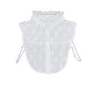 NiceYnn Scava fuori il collare falso Dickey rimovibile in chiffon floreale, mezza camicia da donna camicetta top staccabile falso colletto scollatura pieghettata