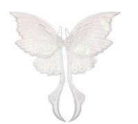 Niceyoeuk Costume da fata con ali di farfalla, per Halloween, feste e cosplay (bianco 2, taglia unica)
