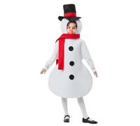 Niceyoeuk Costume da pupazzo di neve per bambini, tuta senza maniche, con naso finto e sciarpa, 3 pezzi, abiti per Natale/Halloween (bianco, 4-5T)