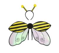 Niceyoeuk Costume di Halloween per donne e ragazze, graziose ali di ape/coccinella, con fascia per capelli, set di bomboniere (giallo, 60 cm)