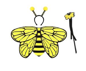 Niceyoeuk Set di ali da farfalla, ape, coccinella, per bambini, per Halloween, cosplay, feste (ape, taglia unica)