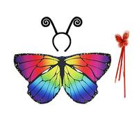 Niceyoeuk Set di ali da farfalla, ape, coccinella, per bambini, per Halloween, cosplay, feste (farfalla, taglia unica)