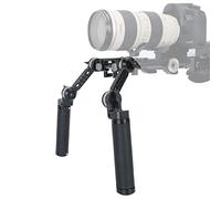 NICEYRIG Kit maniglia per rosetta, impugnatura in pelle con braccio di prolunga standard, 15 mm morsetto per asta per fotocamera DSLR, sistema di supporto