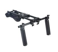 NICEYRIG Sistema di supporto per spalla 15 mm, per videocamere DSLR Cinema, supporto a spalla con piastra di base, asta in lega di alluminio da 15 mm, set di maniglie - 435