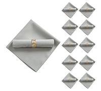 Nicfaky 10 tovaglioli in poliestere 48 x 48 cm, per ristoranti, banchetti di nozze, colore grigio
