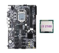 Nicfaky B75 12 PCIE ETH Mining Scheda Madre+I3 2100 CPU LGA1155 MSATA USB3.0 SATA3.0 Supporto DDR3 RAM B75 BTC Minatore Scheda Madre