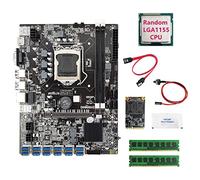 Nicfaky B75 ETH Mining Scheda Madre 12USB3.0+CPU+2XDDR3 4 GB 1600 Mhz RAM+128G SSD+SATA +Interruttore +Grasso Termico