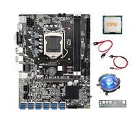 Nicfaky B75 USB ETH Mining Scheda Madre+CPU+Baffle+ SATA+Interruttore +Ventilatore Luminoso 12XPCIE a USB3.0 B75 BTC Scheda Madre