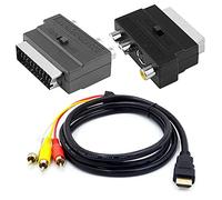 Nicfaky Cavo audio S-Video maschio compatibile 1080P a 3 RCA AV con adattatore Phono PéRitel a 3 RCA