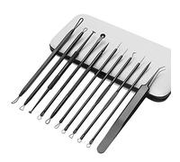 Nicfaky Kit di strumenti per rimuovere i brufoli e brufoli da 11 pezzi, strumento estrattore brufolo, kit acne per comedoni