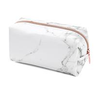 Nicfaky Marmo Pu cancelleria Astuccio Astuccio Trucco Borsa con Cerniera per Ragazze Adolescenti, e rosa